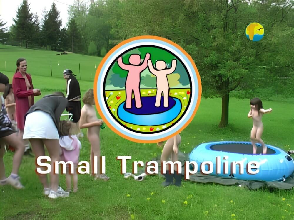 Naturist Freedom: Small Trampoline - Being naked helps one feel a sense of freedom