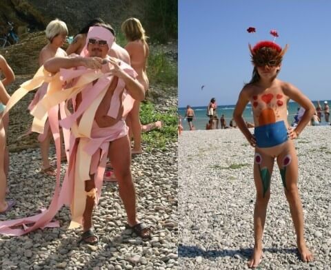 Natural Mud Camouflaging pics - Leaving the house in a state of complete nudity