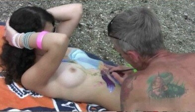 Body Art Nudist Beach 1 Full HD video - Naturism promotes honesty and an open connection with the body
