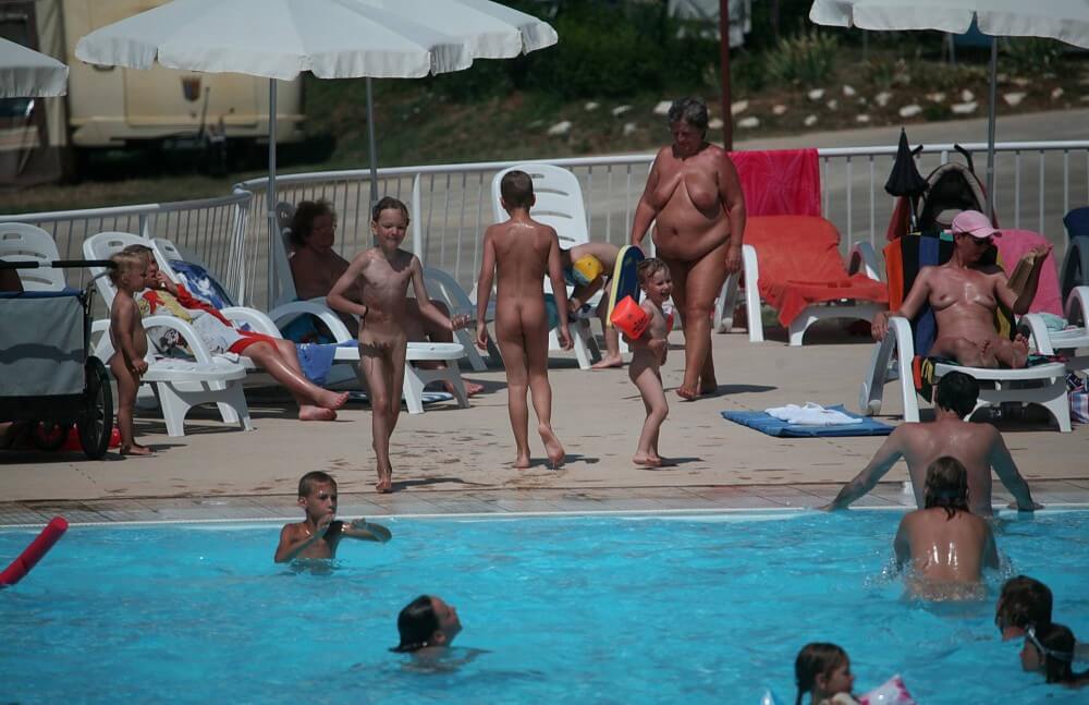 Naturist Afternoon Pool Games pics - Many naturists are members of Green parties or various environmental movements