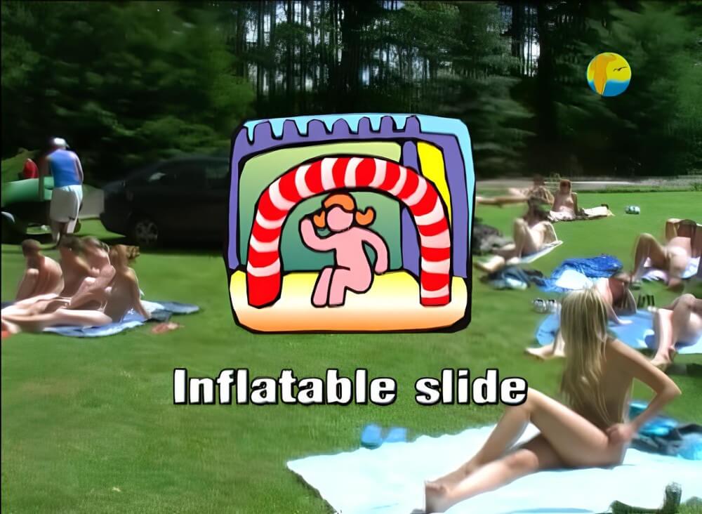 Naturist: Freedom: Inflatable Slide - The benefits of naturist vacations