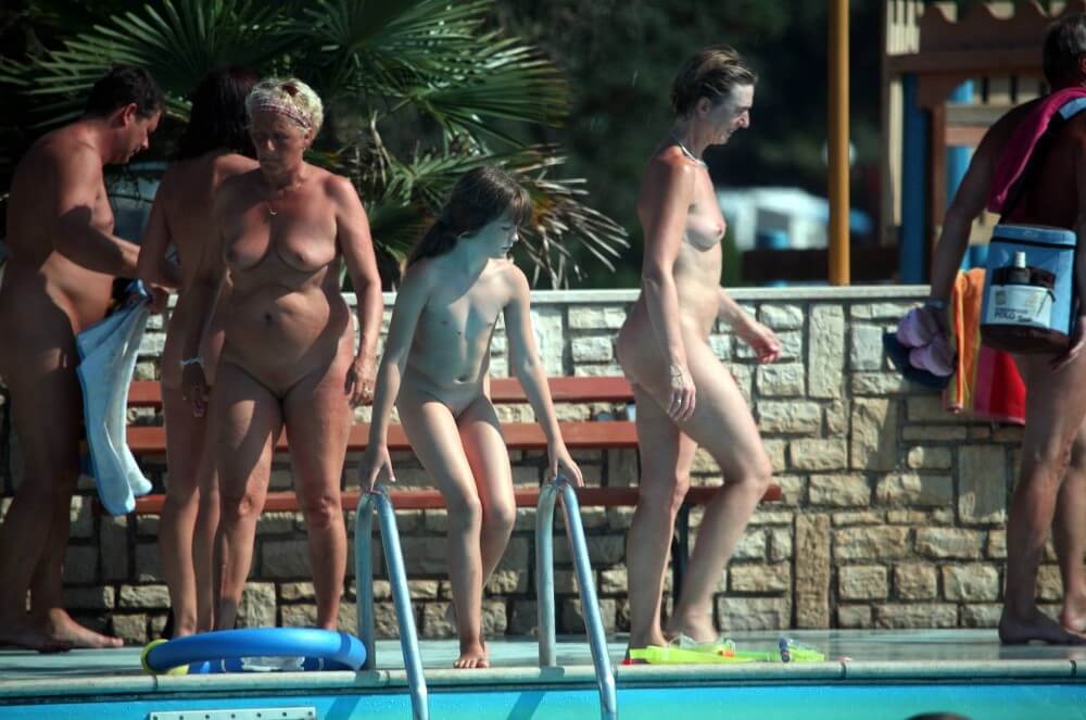 Naturist Pool Cleaning-Up pics - Naturists value tranquility and peace