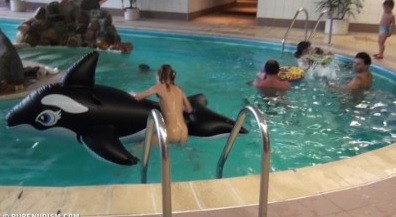 Naturism - Indoor dolphin ride Full HD upd - Harmony and balance are important in this nudist culture