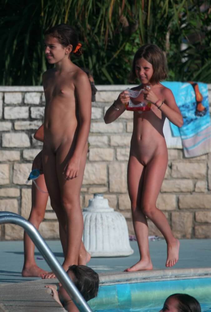 Two Poolside Nudist Girls pics - Nudism teaches us to appreciate the present moment